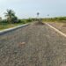 Road construction project in Margibi County showing reduced width