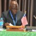 Chief Justice Yamie Gbeisay at ECOWAS meeting calling for enforcement of court rulings