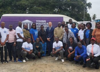 Sweden ambassador hands over bus to Naymote youth leadership group in Liberia