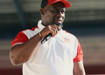 Liberian official speaking during public event on national issues