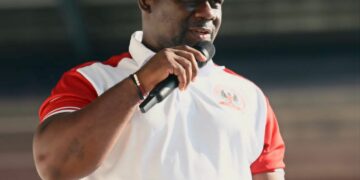Liberian official speaking during public event on national issues