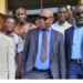 Tweah and supporters coming out of the court