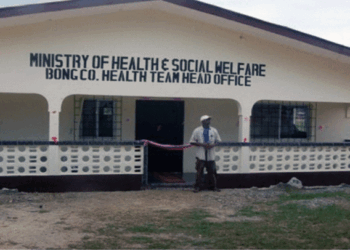 Bong County Health Team office highlighting healthcare infrastructure challenges in Liberia