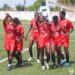 Shaita Angels players celebrate during Liberia Women’s League title race against Determine Girls