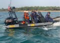 Maritime patrol team conducting surveillance operation in Liberian waters to combat illegal fishing