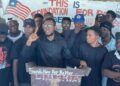 CDC-COP Chairman Foday Massaquoi addresses press conference in Monrovia backing April 14 protest and criticizing opposition silence