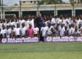 Young footballers gathered for Bea Mountain Football School scouting program in Monrovia