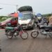 Motorcyclists and vehicles blocked along Kakata highway during protest over killing of commercial rider