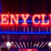 Exterior of Seny Club in Monrovia illuminated at night ahead of its announced closure