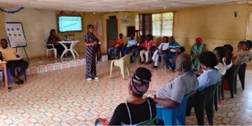 Participants attending an ActionAid Liberia training session on SGBV and SRHR response in Bong County