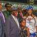 President Boakai with Liberian diaspora members in California