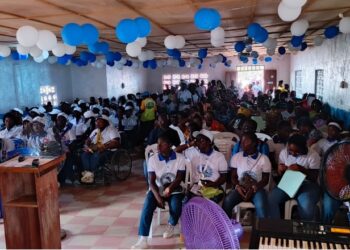 Graduates gather during the LOIC and IECD vocational and agriculture graduation ceremony in Bong County.