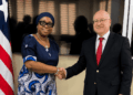 Liberian Foreign Minister Sara Beysolow Nyanti during an official diplomatic engagement in Monrovia.
