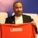 New Liberia Lone Star head coach Mohammed Adil Erradi speaks during his official unveiling in Monrovia.