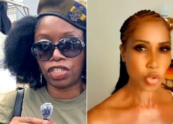a collage of Veronica doe in dark glasses and Christina Taylor
