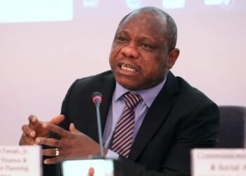 Former Liberian Finance Minister Samuel Tweah during an appearance linked to an AREPT investigation into rice subsidy funds.