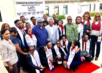 LATI graduates pose with officials during graduation ceremony in Margibi County