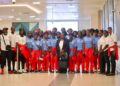 Liberia’s U-17 women’s national football team before departing for Ghana ahead of FIFA World Cup qualifiers.