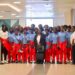 Liberia’s U-17 women’s national football team before departing for Ghana ahead of FIFA World Cup qualifiers.