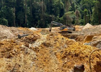 Mining equipment at an illegal gold mining site shut down by Liberia’s Environmental Protection Agency in Grand Gedeh County.
