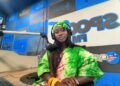 Liberian broadcaster and media personality Weyatta “Sassy Mc” McKeever inside a radio studio in Monrovia.