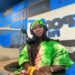 Liberian broadcaster and media personality Weyatta “Sassy Mc” McKeever inside a radio studio in Monrovia.