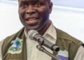 EPA Executive Director speaking on environmental enforcement actions in Liberia