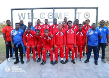 Young Liberian football players under FIFA talent development program