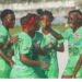 Players of Determine Girls FC celebrate after securing the Liberia Women’s League title following an LFA disciplinary ruling.