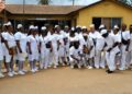 Nurses and healthcare workers celebrating International Nurses Day in Pleebo City, Maryland County