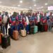 Liberia’s U-23 Deaf Football Team at the airport before departing for Serbia