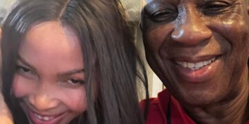 Sam Jackson pictured with Toni Khumal Jackson in a personal photo