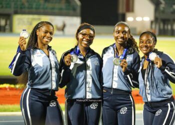 Liberian women athletes displaying silver medals at the African Senior Athletics Championships in Ghana