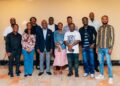 Cummings and Liberian students in Kigali, Rwanda