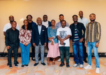 Cummings and Liberian students in Kigali, Rwanda