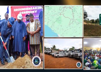 President Joseph Boakai breaks ground on the Voinjama-Mendikorma road project in Lofa County.