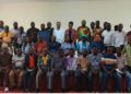 Liberian government officials attending a fiscal decentralization meeting in Cestos City, River Cess County