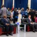 President Joseph Nyuma Boakai and Chinese Ambassador Yin Chengwu attend a reception at the Chinese Embassy in Monrovia marking the 105th anniversary of the founding of the Communist Party of China.