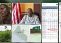 Graphic highlighting the Foya Polytechnic investigation, including budget documents, community members and the proposed project site in Lofa County.