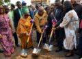 First Lady Kartumu Boakai and Church officials break ground for the new Duport Road maternity hospital in Paynesville.