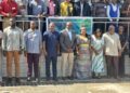 Public Works Minister Roland Layfette Giddings addresses participants at Liberia's urban planning and resilience training workshop.