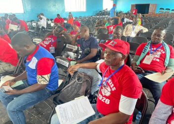 Delegates participate in the Liberia Kickball Federation Congress in Buchanan, Grand Bassa County.