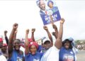 CDC supporters campaign in Lofa County during Liberia's 2023 presidential election as voters prepare to cast ballots.