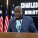 Information Minister Jerolinmek Piah speaks during a government press briefing while defending the Boakai administration's performance against criticism from opposition figure Eugene Nagbe.