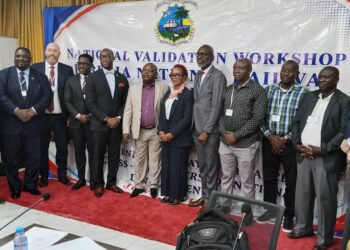 Government officials and stakeholders participate in a validation workshop on the proposed Liberia National Railways Authority Act at the Ministry of Mines and Energy in Monrovia.