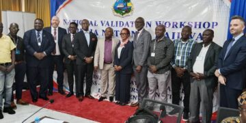 Government officials and stakeholders participate in a validation workshop on the proposed Liberia National Railways Authority Act at the Ministry of Mines and Energy in Monrovia.