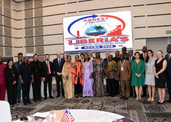 Liberia's Ambassador to Ghana, Musu Jatu Rhule, addresses participants during the High-Level Diplomatic Investment Forum in Accra.