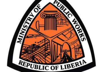 Logo of Liberia's Ministry of Public Works, which announced a temporary rainy season ban on heavy-duty trucks exceeding 25 metric tons.