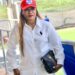 Determine Girls FC President Grace Weah attending a football event in Liberia.
