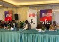 Religious leaders and conference organizers announce support for the Strengthening Families Conference during a press briefing in Monrovia.